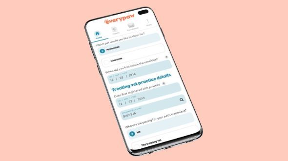 A screenshot of Everypaw's Online Claim Form