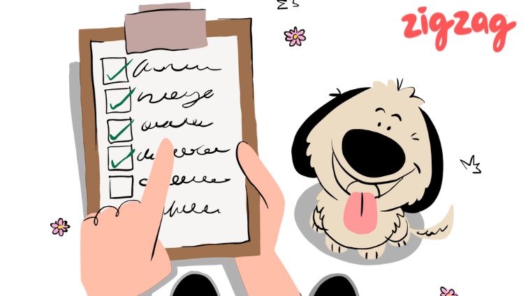 illustration of a puppy and its owner puppy training