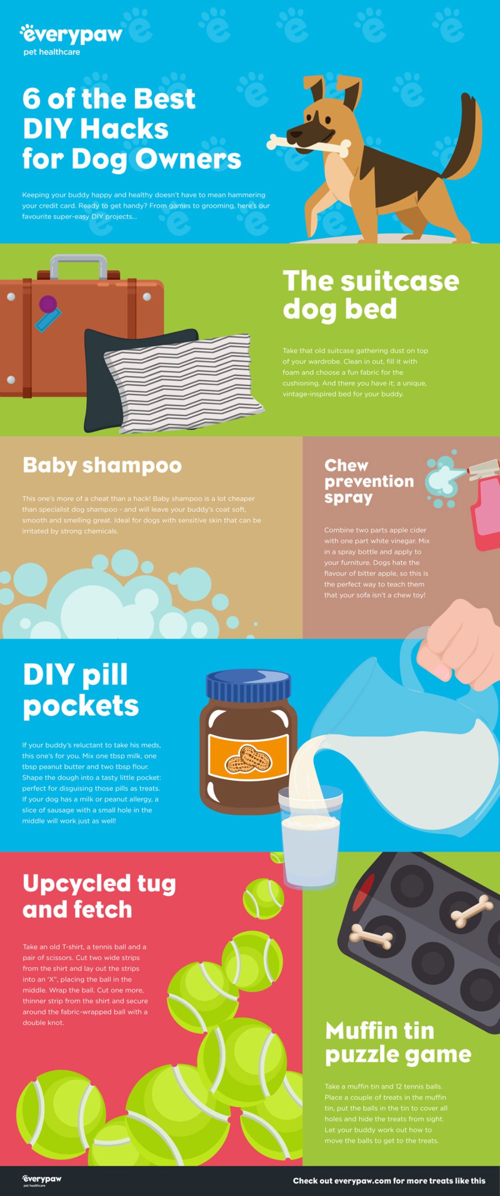 Infographic for DIY dog hacks